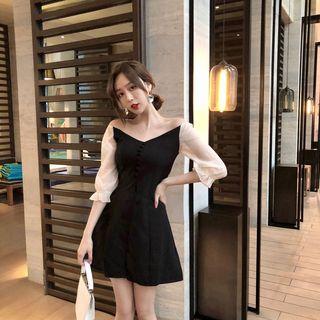 Mock-two Piece A-line Dress