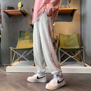 Striped Wide-leg Jogger Sweatpants