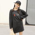 Drop Shoulder Embroidered Oversized T-shirt