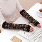 Cable-knit Long Mittens