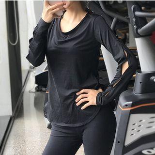 Cut-out Quick Dry Long-sleeve T-shirt