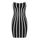 Strapless Striped Bodycon Dress