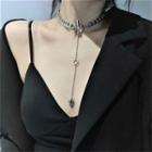 Bead Pendant Y Alloy Choker 1 Pc - Silver - One Size