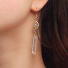 Moon Faux Crystal Alloy Dangle Earring 1 Pair - Gold - One Size