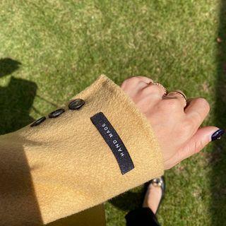 V-neck Handmade Wool Blend Jacket