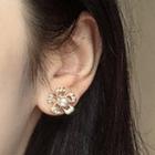 Floral Ear Stud 1 Pair - 925 Silver Needle - As Shown In Figure - One Size