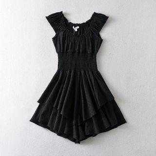 Off-shoulder Smocked Romper