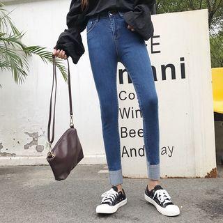 High-waist Slim-fit Cropped Jeans