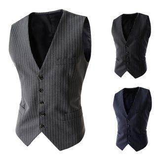 Single-breasted Stripe Vest