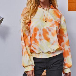 Long Sleeve Tie-dyed Loose-fit Hoodie