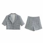 Short-sleeve Tweed Jacket / Tweed Shorts