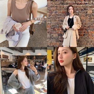 Set : Round-neck Tank Top + Short-sleeve + Long-sleeve Top