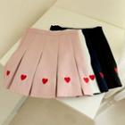 Sweetheart Embroidered Pleated A-line Skirt
