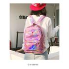 Lettering Iridescent Faux Leather Backpack