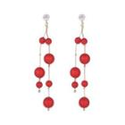 Ball Drop Earring 1 Pair - Drop Earring - Red - One Size