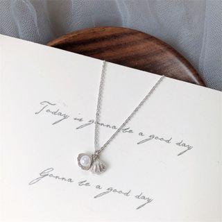 Shell Faux Pearl Pendant Necklace As Shown In Figure - One Size