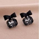 Gemstone Earring Qr183 - 1 Pair - Black - One Size