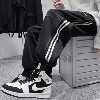 Contrast Trim Side Zip Sweatpants