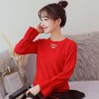 Cut-out Flared-sleeve Sweater