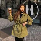 Epaulet Drawstring-waist Safari Jacket