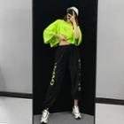 Elastic High-wiast Lettering Harem Pants
