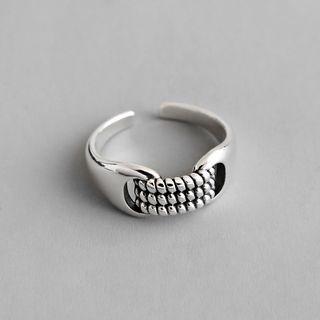 925 Sterling Silver Braided Open Ring Silver - 14
