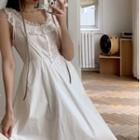 Short-sleeve Frill Trim Cropped Blouse / Sleeveless A-line Dress (various Designs)