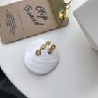 925 Sterling Silver Non-matching Asymmetric Metal Disc Dangle Earring 1 Pair - E213 Earring - Gold - One Size