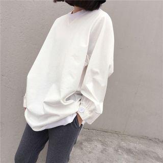 Patchwork Loose-fit Long Pullover