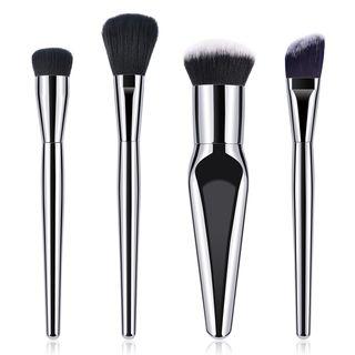 Set Of 4: Makeup Brush Set Of 4 - 145.5-tm057 - Silver - One Size