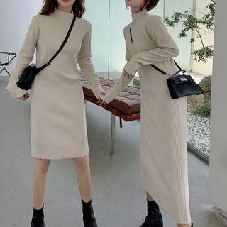 Mock-neck Knit Dress (various Designs)