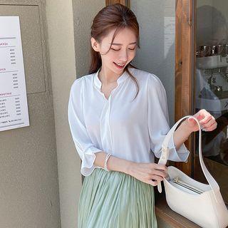 Half-placket 3/4-sleeve Blouse