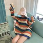Contrast Striped Knit Top Stripe - One Size