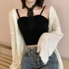 Lace Choker-neck Cropped Camisole Top