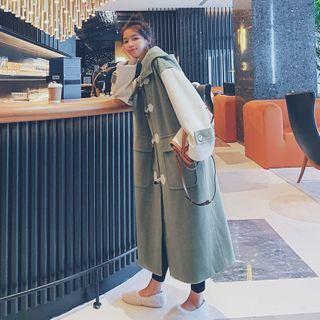 Two-tone Hooded Duffle Coat