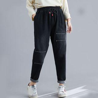 Plain Loose-fit Denim Pants