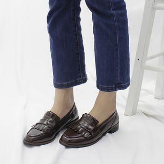 Chunky Heel Fringed / Tasseled Loafers