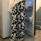 Tie-dyed Mushroom Pleated Straight-cut Pants