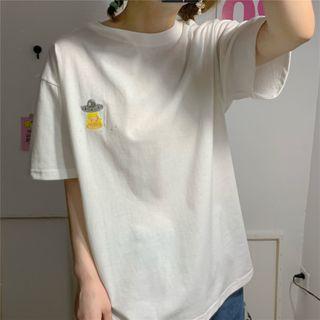 Short-sleeve Astronaut Embroidered T-shirt