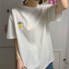 Short-sleeve Astronaut Embroidered T-shirt