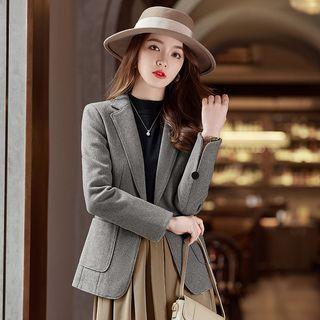 Single-button Blazer / Midi A-line Skirt / Set