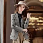 Single-button Blazer / Midi A-line Skirt / Set