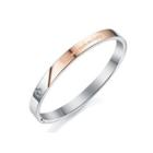 Fashion And Simple Plated Rose Gold Geometric 316l Stainless Steel Bangle Silver - One Size