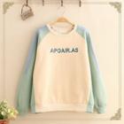 Raglan-sleeve Round-neck Pullover As Shown In Figure - One Size