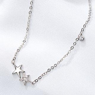 Star Necklace White Gold - One Size