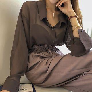 Monotone See-through Shirt
