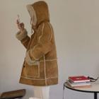 Hooded Panel Two-way Coat Camel - One Size