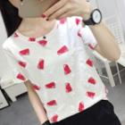 Crew-neck Printed Short-sleeve T-shirt