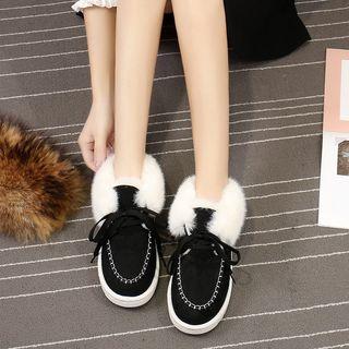 Faux Suede Faux Fur Snow Boots