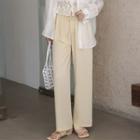Wide Leg Chiffon Pants Yellow - One Size